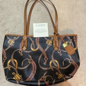 Lauren Ralph Lauren Horse bit Equestrian coated canvas Tote Bag